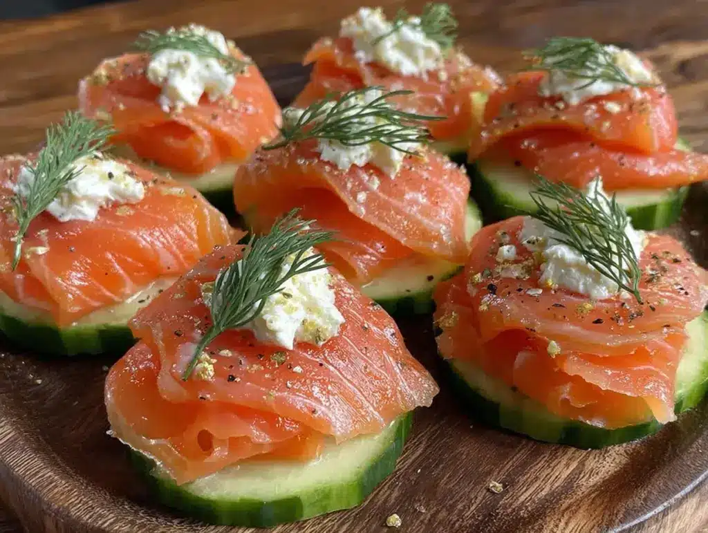 smoked salmon cucumber bites - featured image