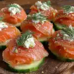 smoked salmon cucumber bites - featured image