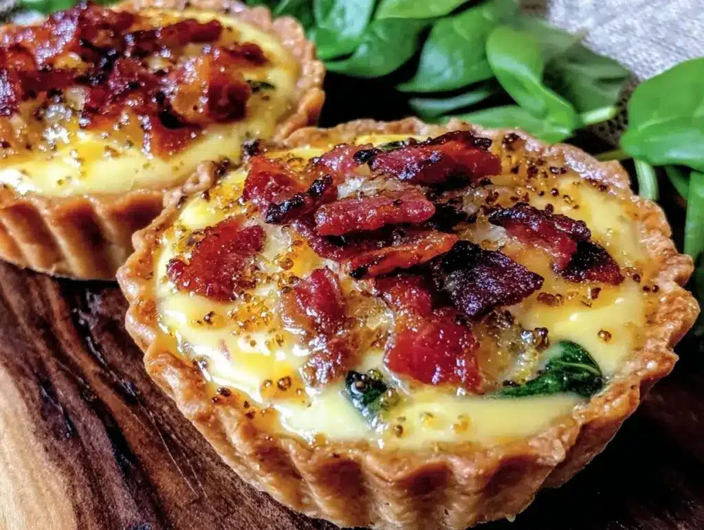spinach bacon quiche cups - featured image
