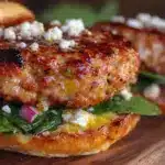 turkey burgers with feta and spinach - featured image