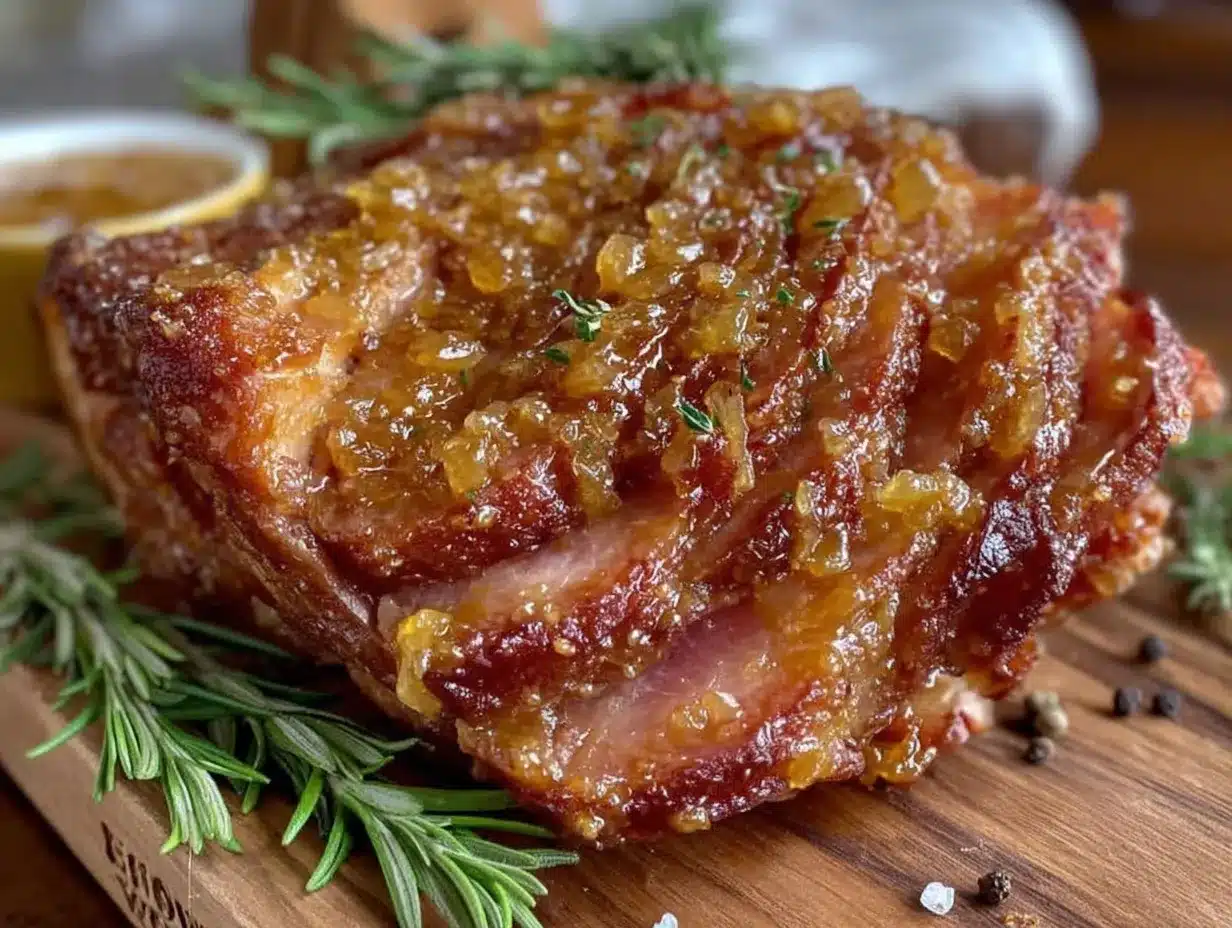 Apricot Dijon Glazed Ham preparation steps