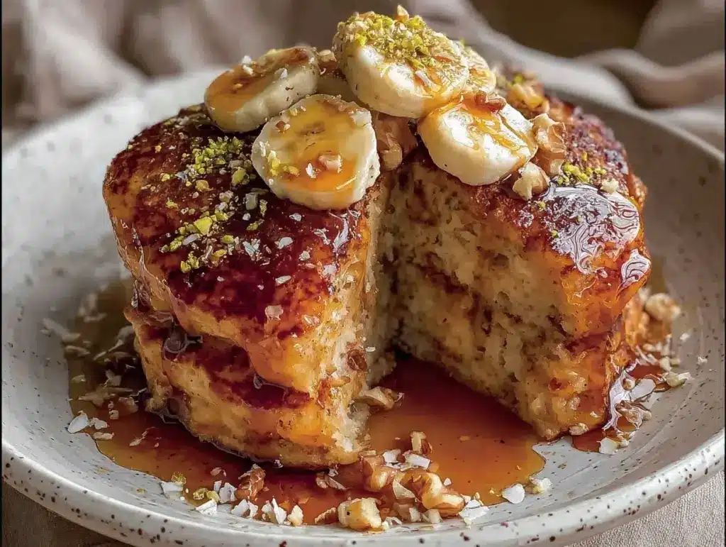banana oat blender pancakes - featured image