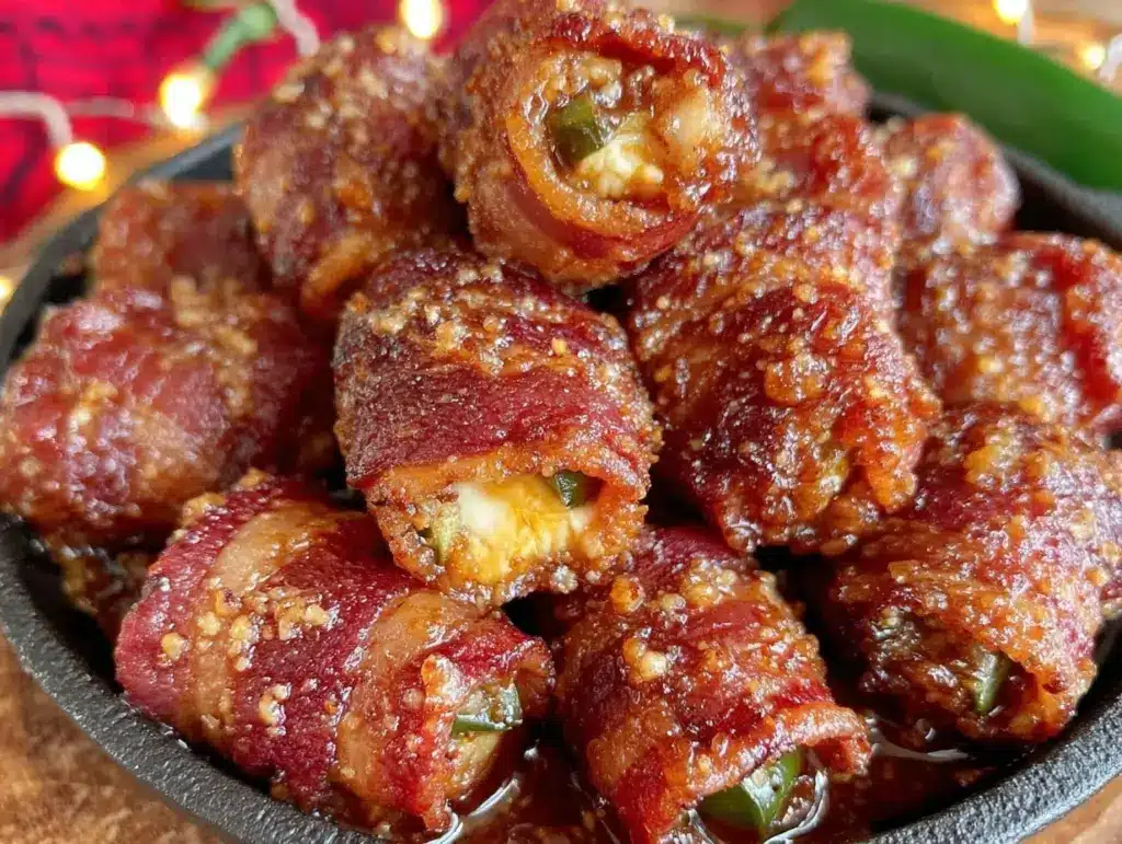 bbq bacon wrapped jalapeño poppers - featured image