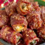 bbq bacon wrapped jalapeño poppers - featured image