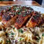 blackened chicken alfredo - featured image