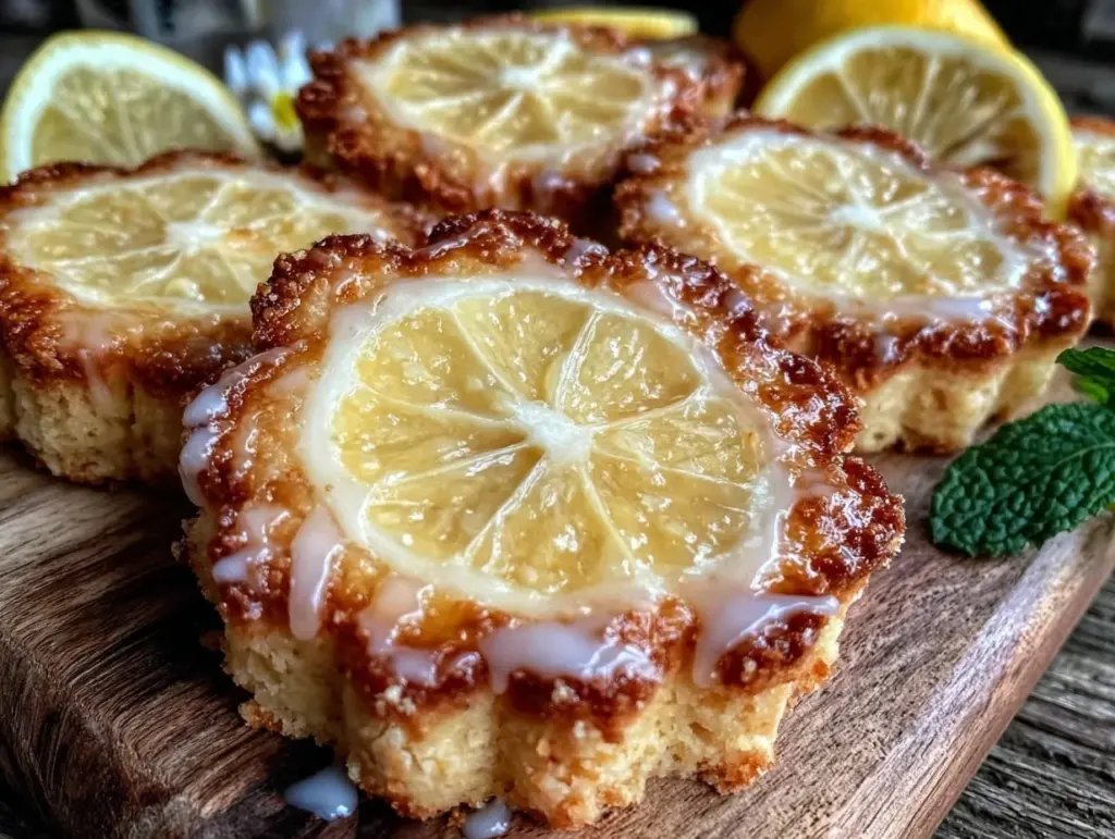 buttery flower shaped lemon shortbread cookies - featured image