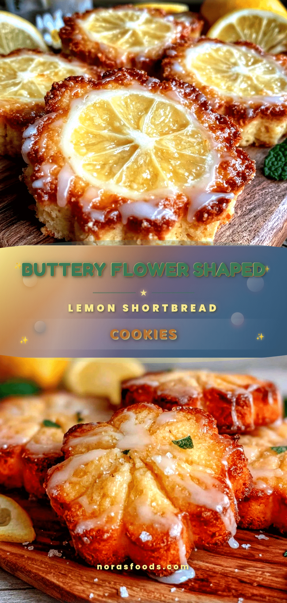 buttery flower shaped lemon shortbread cookies recipe