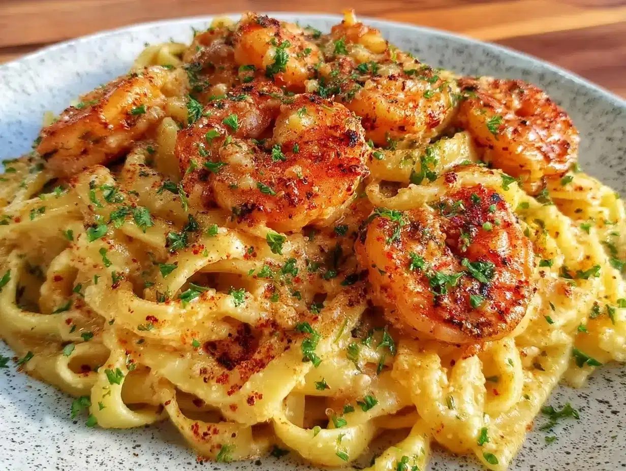 Cajun shrimp pasta preparation steps