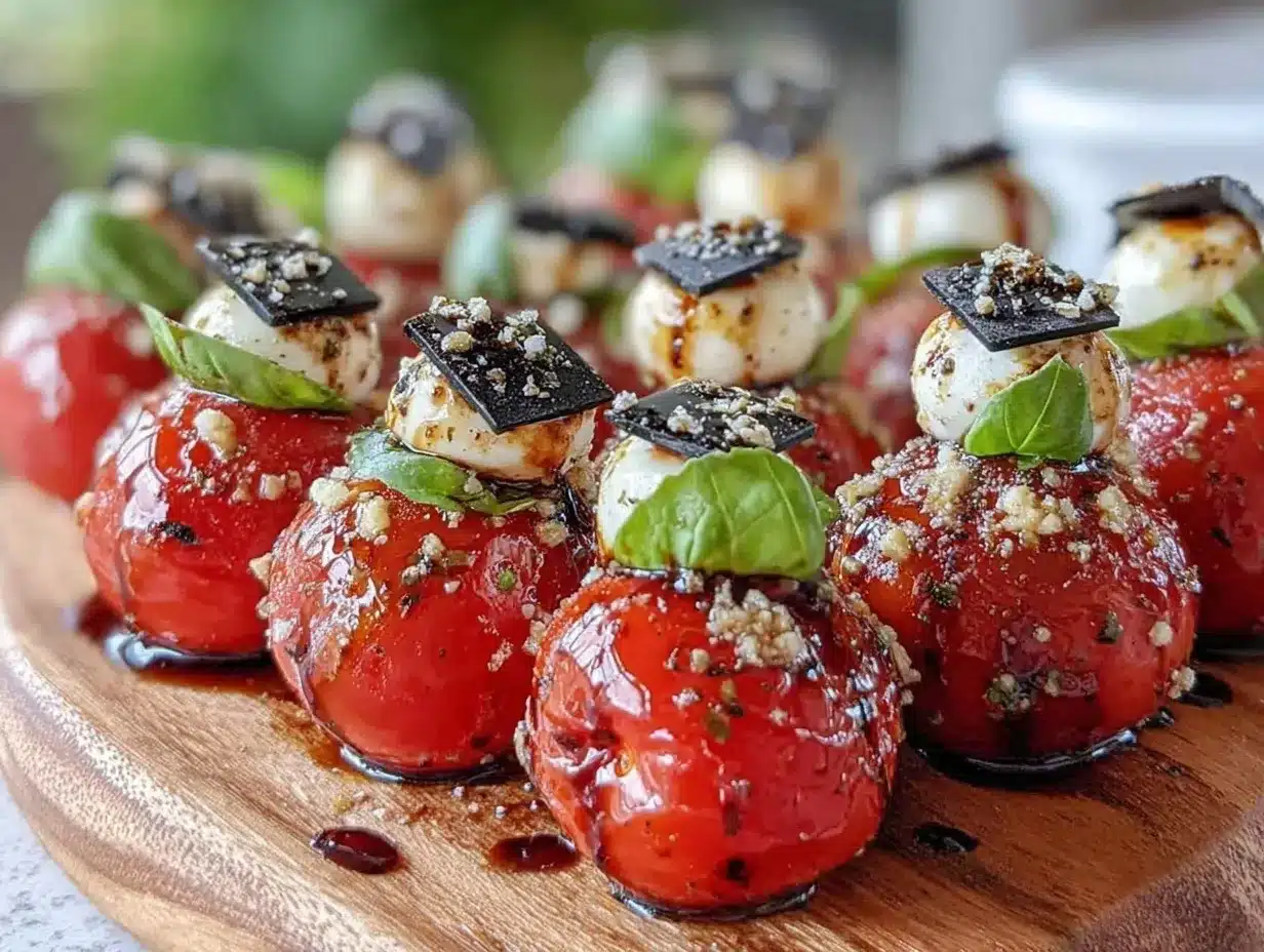 caprese graduation cap skewers preparation steps
