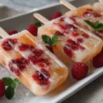 champagne raspberry mimosa popsicles - featured image