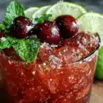 cherry limeade sparkling mocktail - featured image