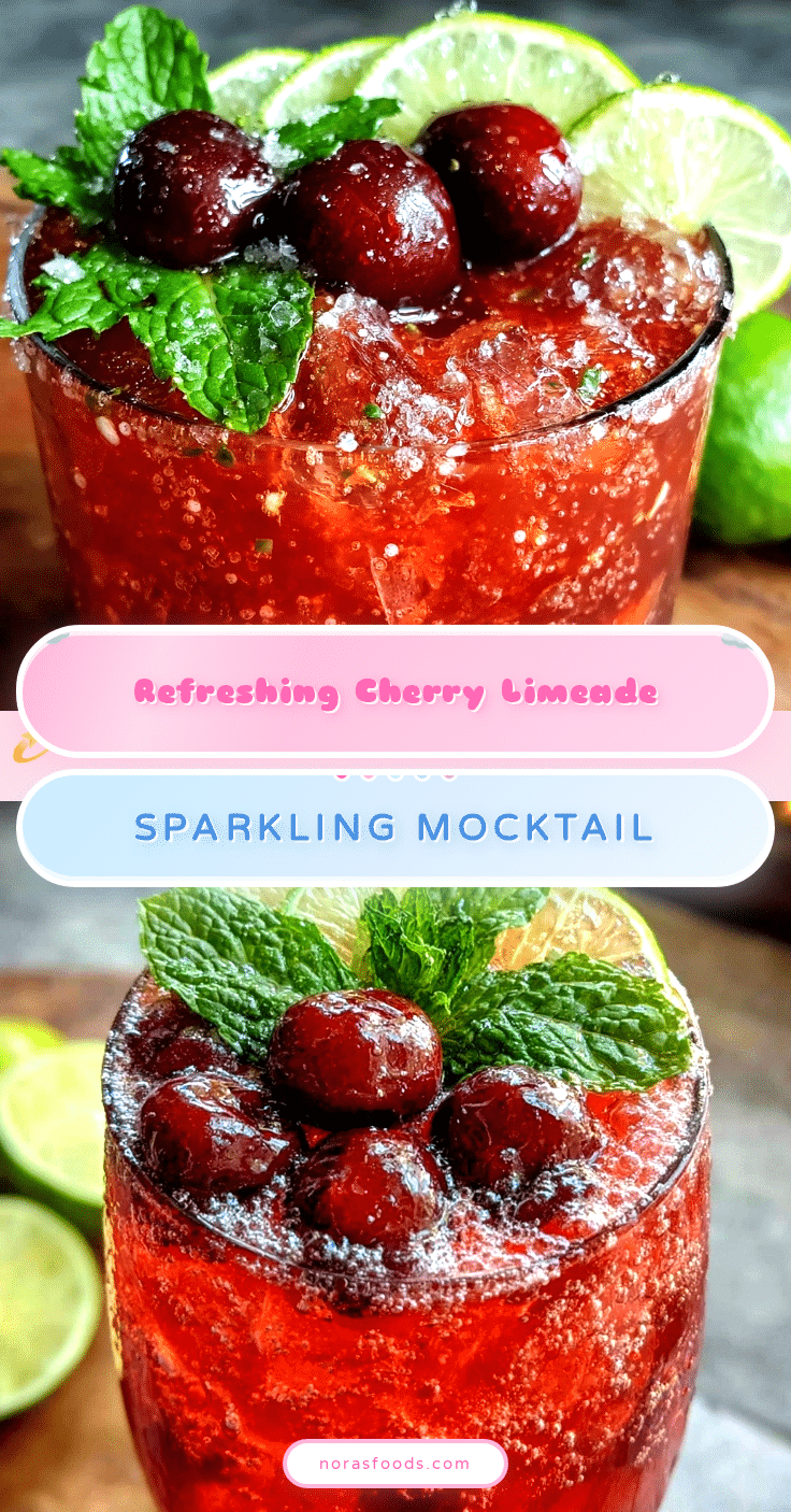 cherry limeade sparkling mocktail recipe