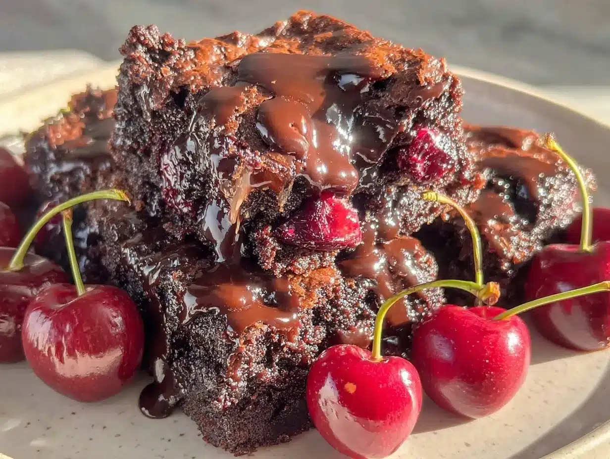 chocolate cherry brownies preparation steps