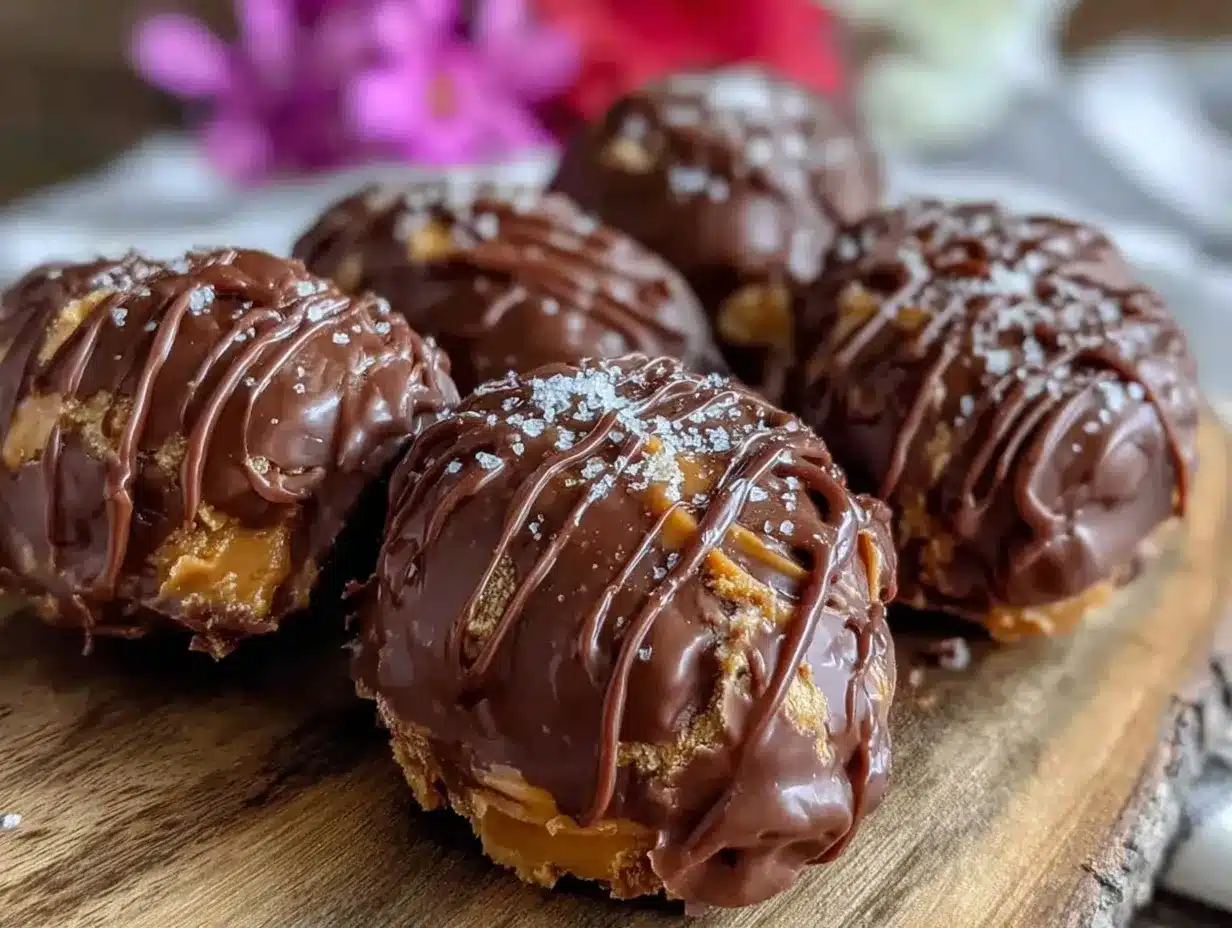 chocolate peanut butter Easter egg truffles preparation steps