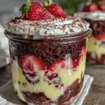 chocolate strawberry trifle - featured image