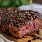 coffee rubbed grilled ribeye steak - featured image