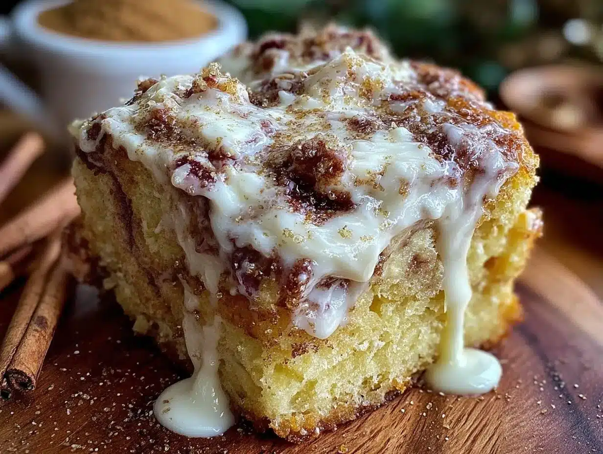 cozy cinnamon roll cake preparation steps