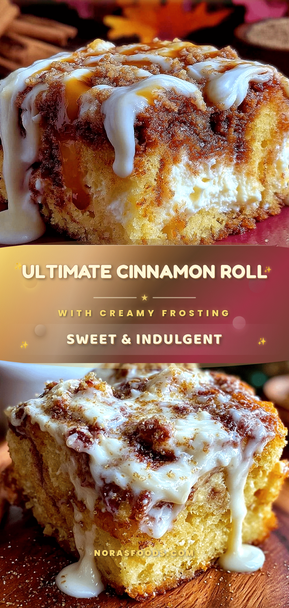 cozy cinnamon roll cake recipe