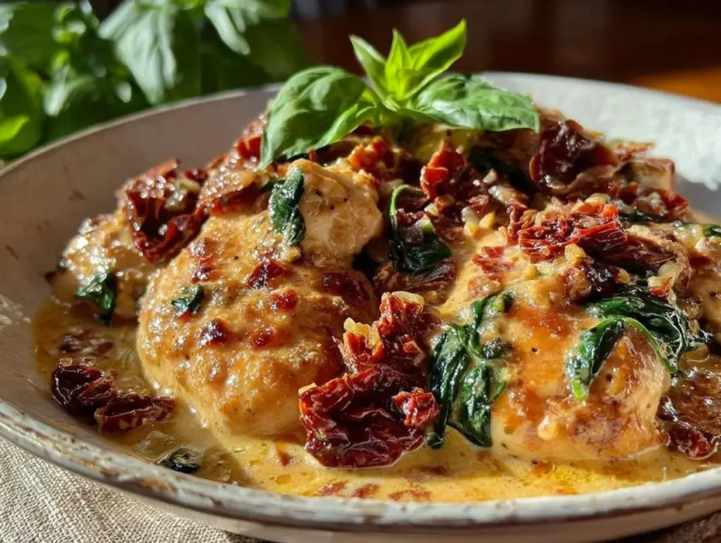 cozy crockpot tuscan chicken - featured image