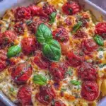 creamy baked feta tomato pasta - featured image
