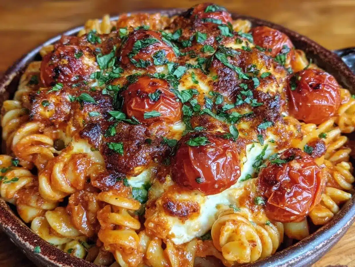 creamy baked feta tomato pasta preparation steps