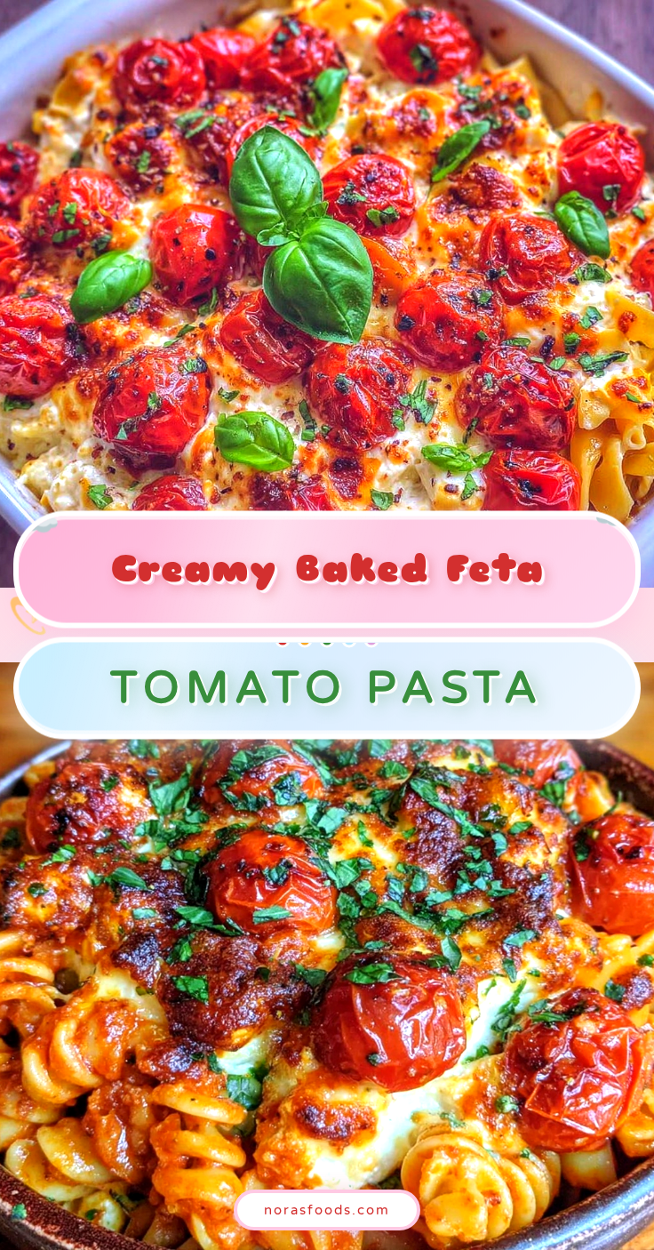 creamy baked feta tomato pasta recipe