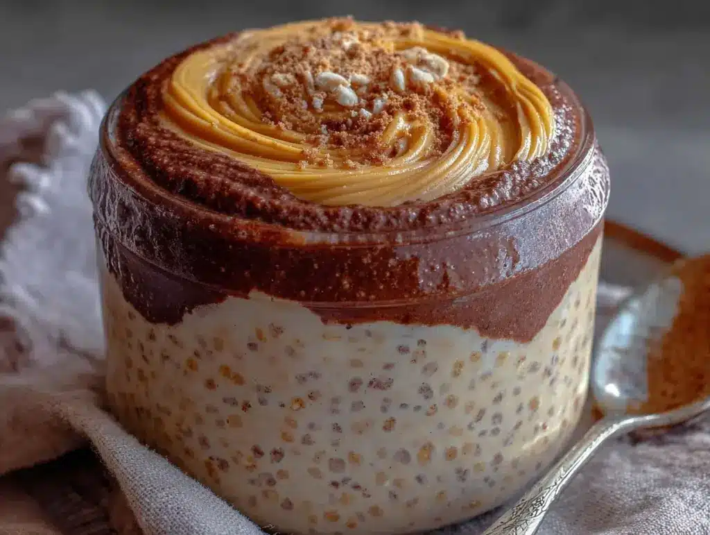 creamy ballerina cappuccino overnight oats - featured image