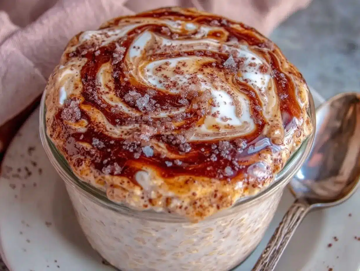 creamy ballerina cappuccino overnight oats preparation steps