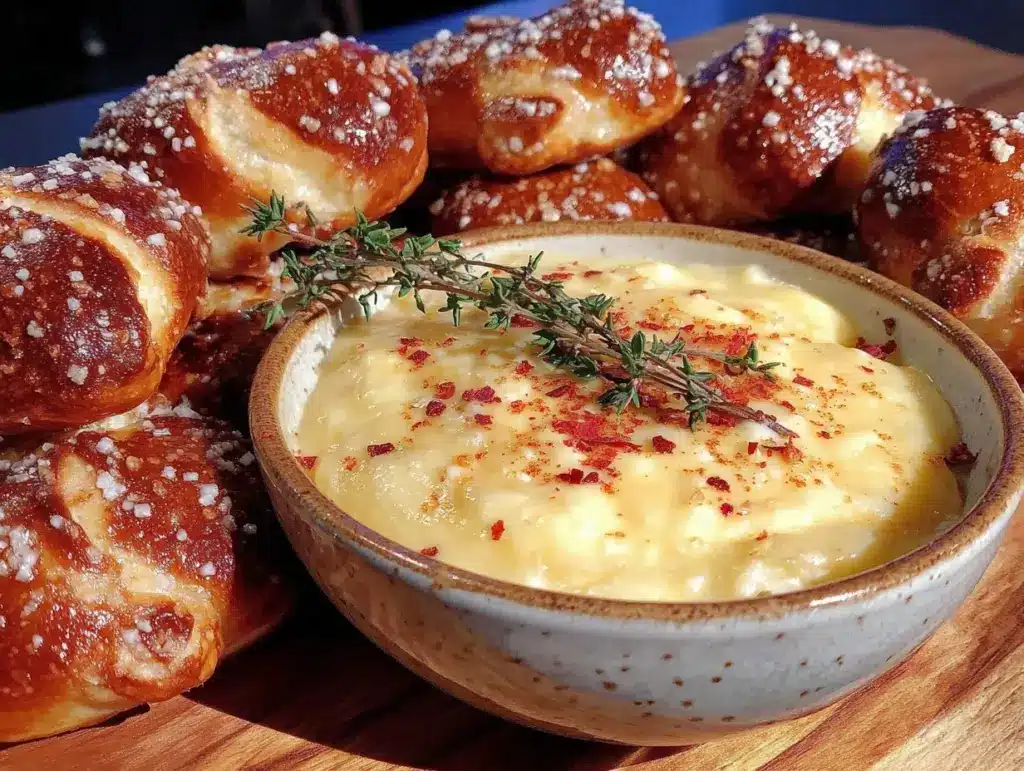 creamy beer cheese dip - featured image