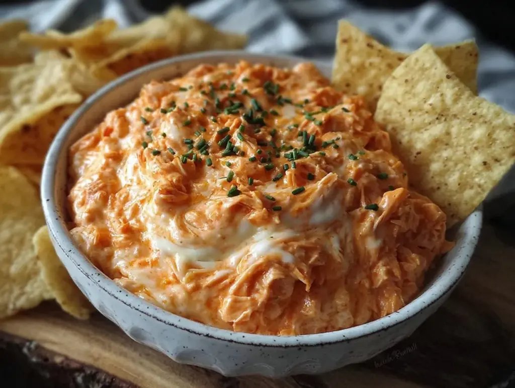 creamy buffalo chicken dip - featured image