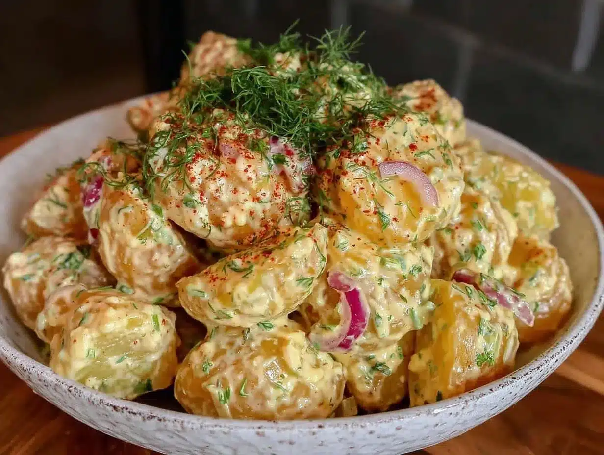 creamy classic potato salad preparation steps