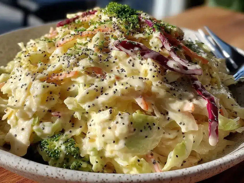 creamy coleslaw with poppyseed dressing - featured image