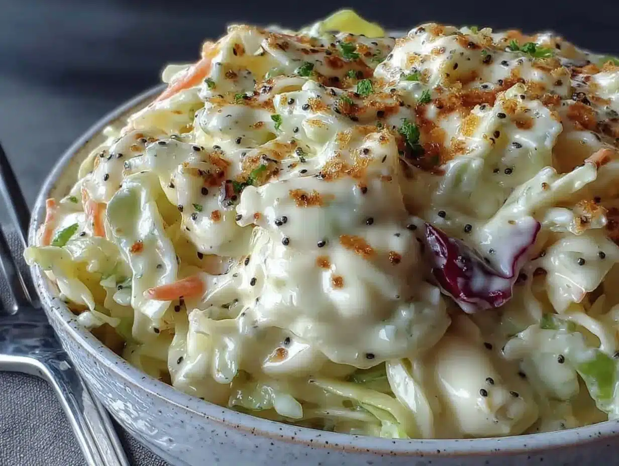 creamy coleslaw with poppyseed dressing preparation steps