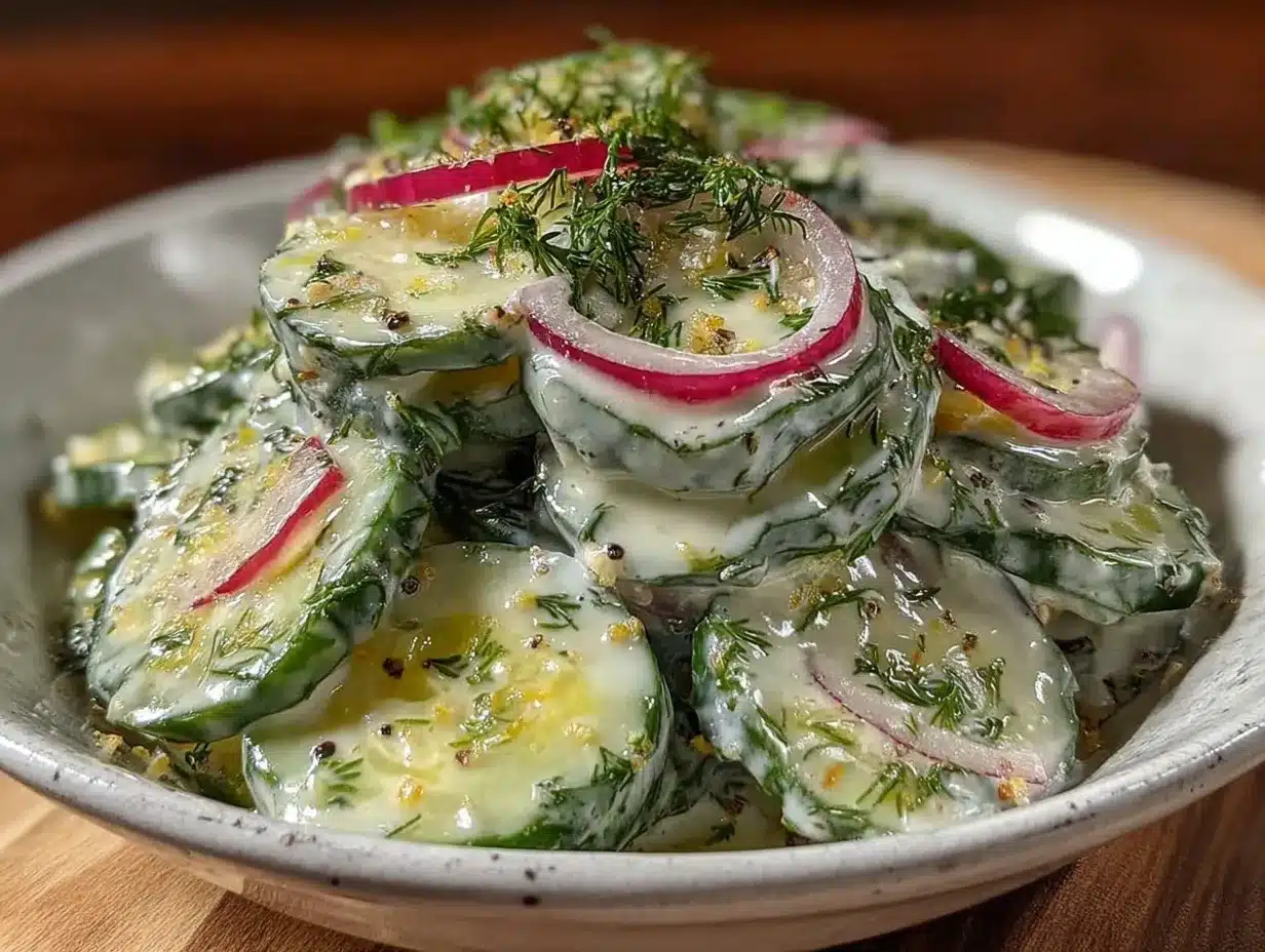 creamy cucumber dill salad preparation steps