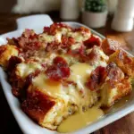 creamy eggs benedict casserole - featured image