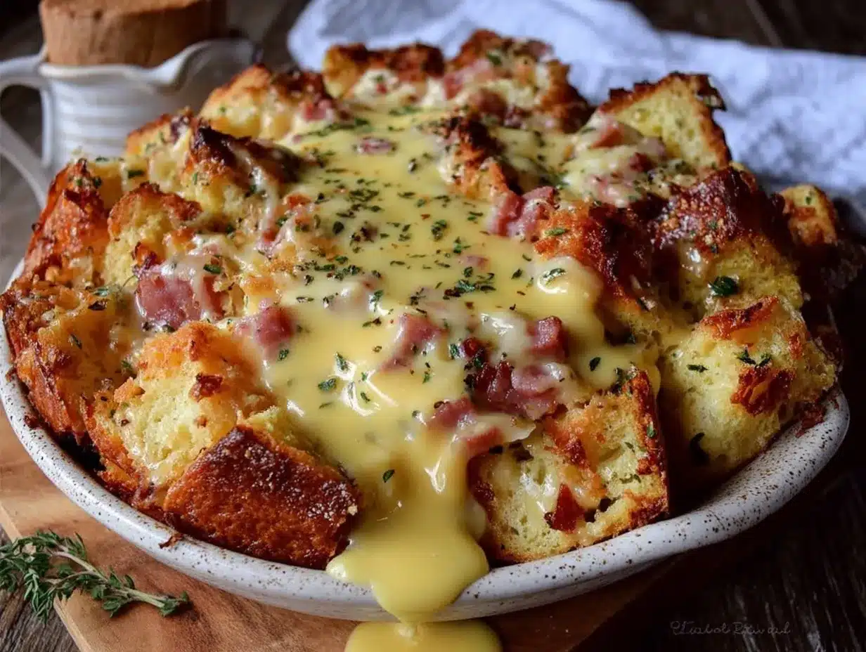 creamy eggs benedict casserole preparation steps