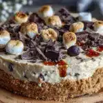 creamy frozen s’mores pie - featured image
