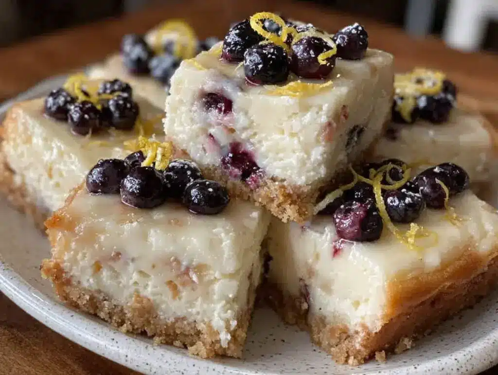 Creamy Lemon Blueberry Cheesecake Bars - featured image