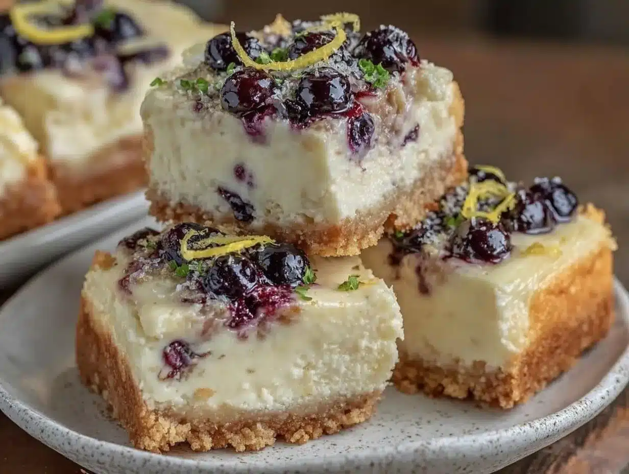Creamy Lemon Blueberry Cheesecake Bars preparation steps