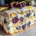 creamy lemon blueberry icebox cake - featured image
