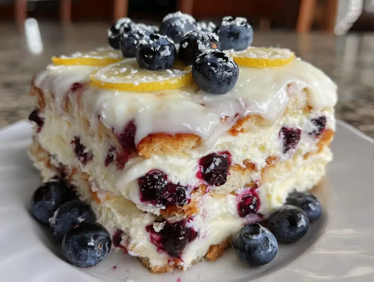 creamy lemon blueberry icebox cake preparation steps