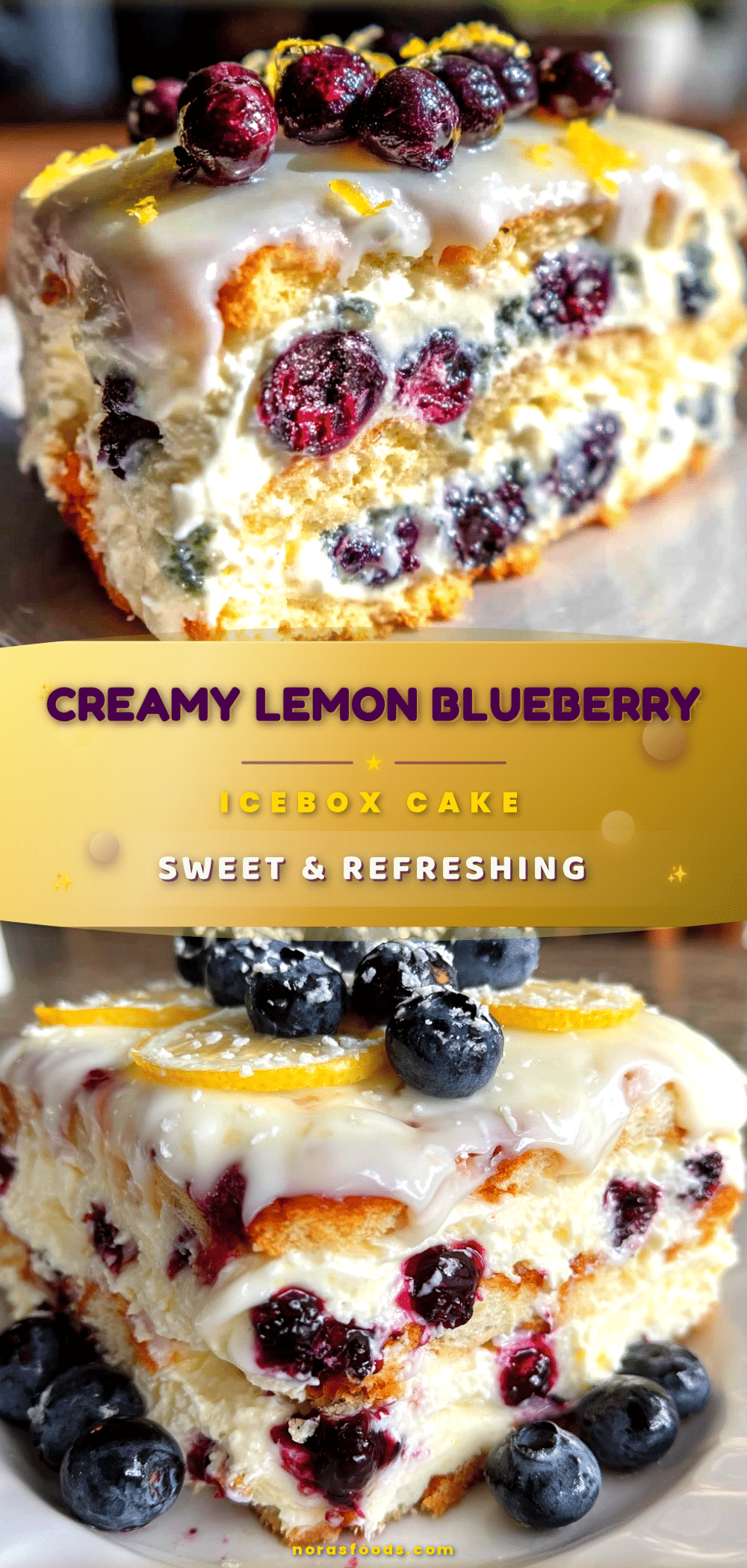 creamy lemon blueberry icebox cake recipe