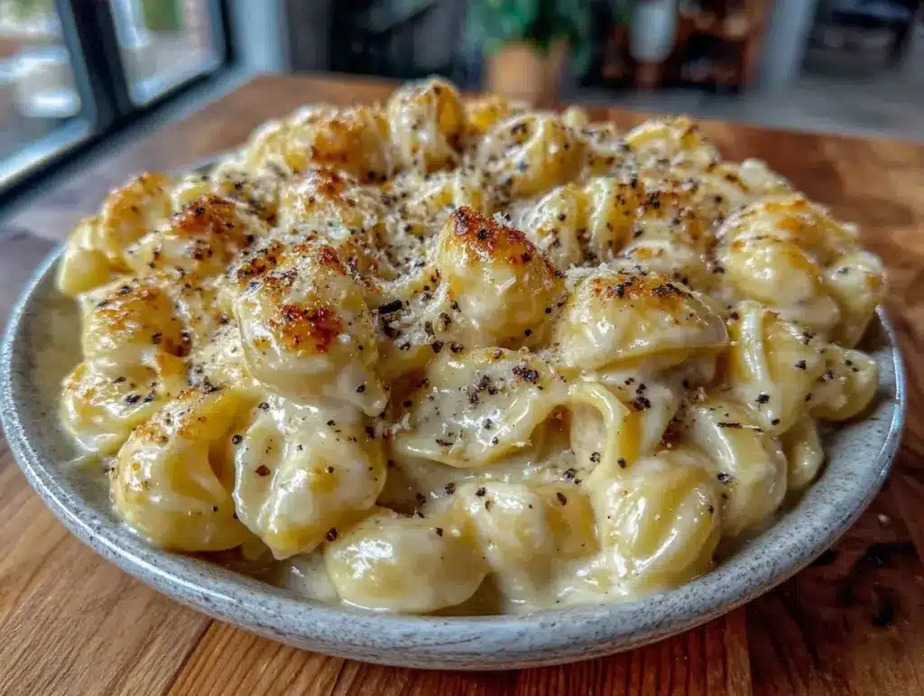 creamy one-pot cacio e pepe mac and cheese - featured image