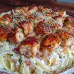 creamy one pot chicken alfredo pasta - featured image