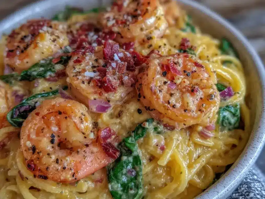 creamy one-pot tuscan shrimp pasta - featured image