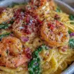creamy one-pot tuscan shrimp pasta - featured image