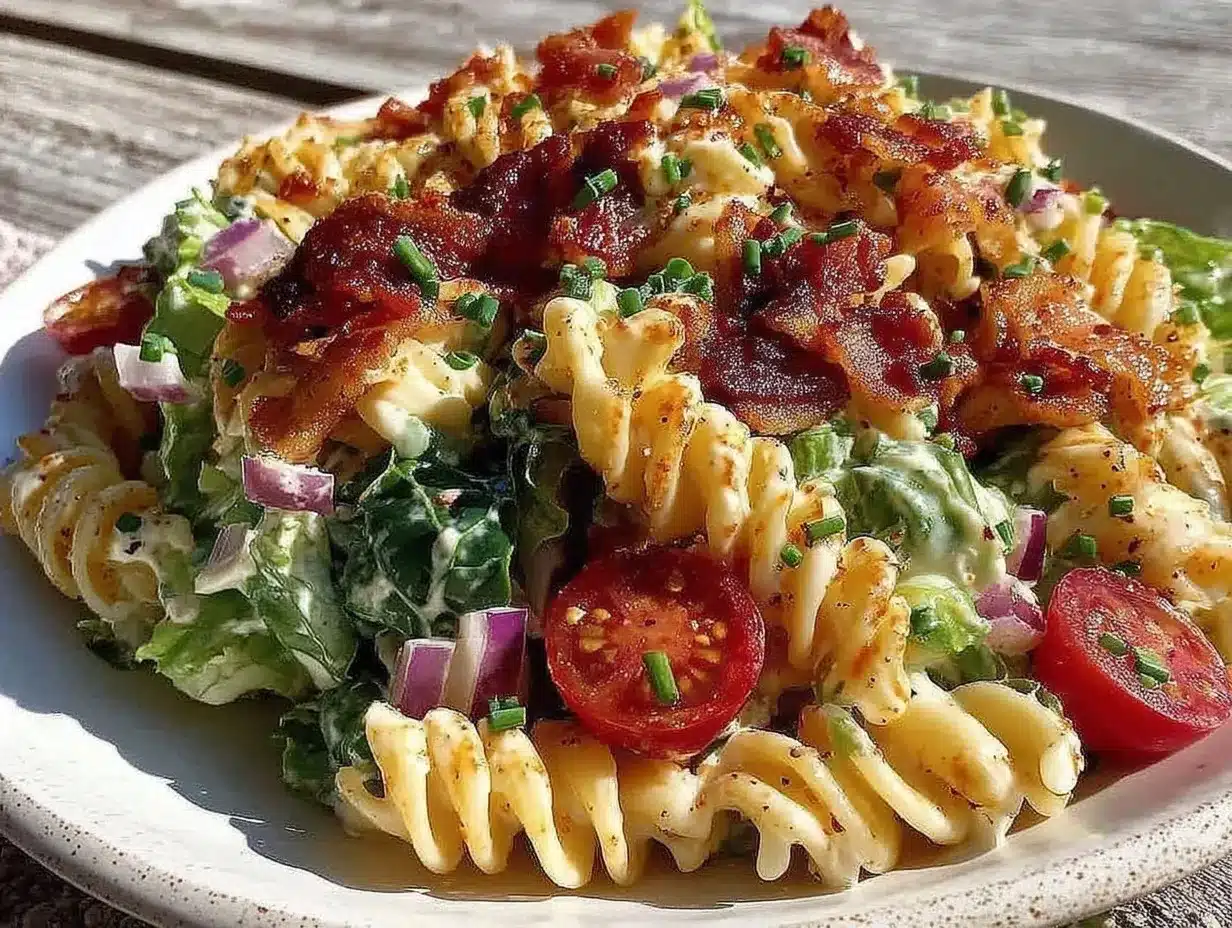 creamy ranch blt pasta salad preparation steps