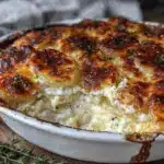 creamy scalloped potatoes au gratin with gruyere cheese - featured image