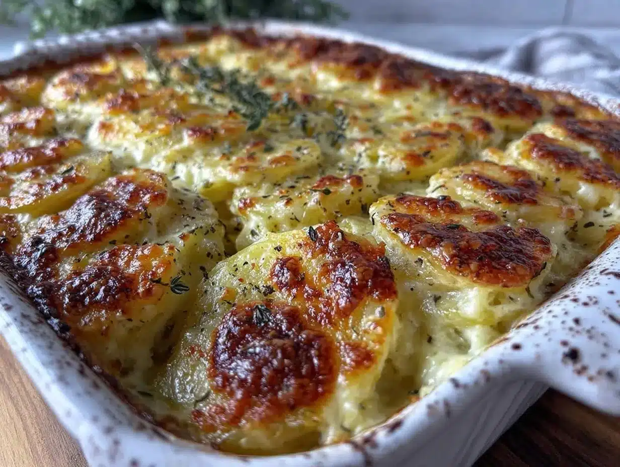 creamy scalloped potatoes au gratin with gruyere cheese preparation steps