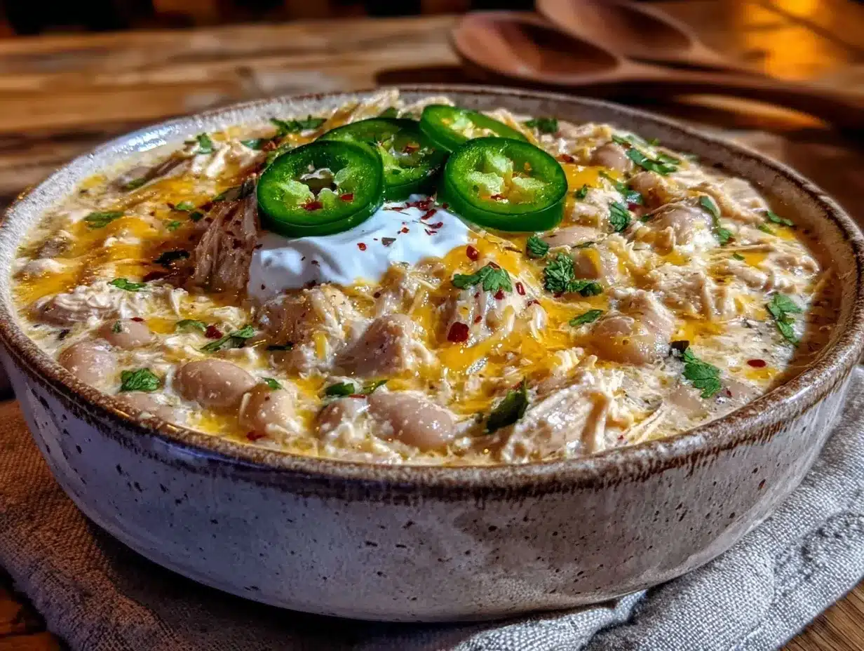 creamy slow cooker white chicken chili preparation steps